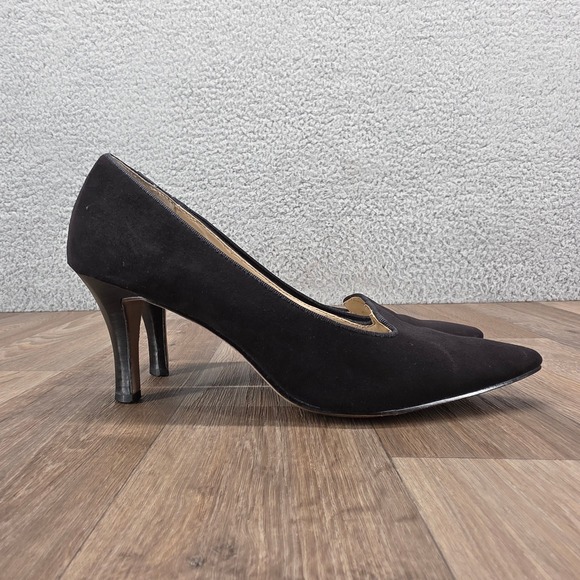 Adrienne Vittadini Shoes - Adrienne Vittadini Black Suede Pointed Toe Pumps Heels Classic Career Shoes 8M
